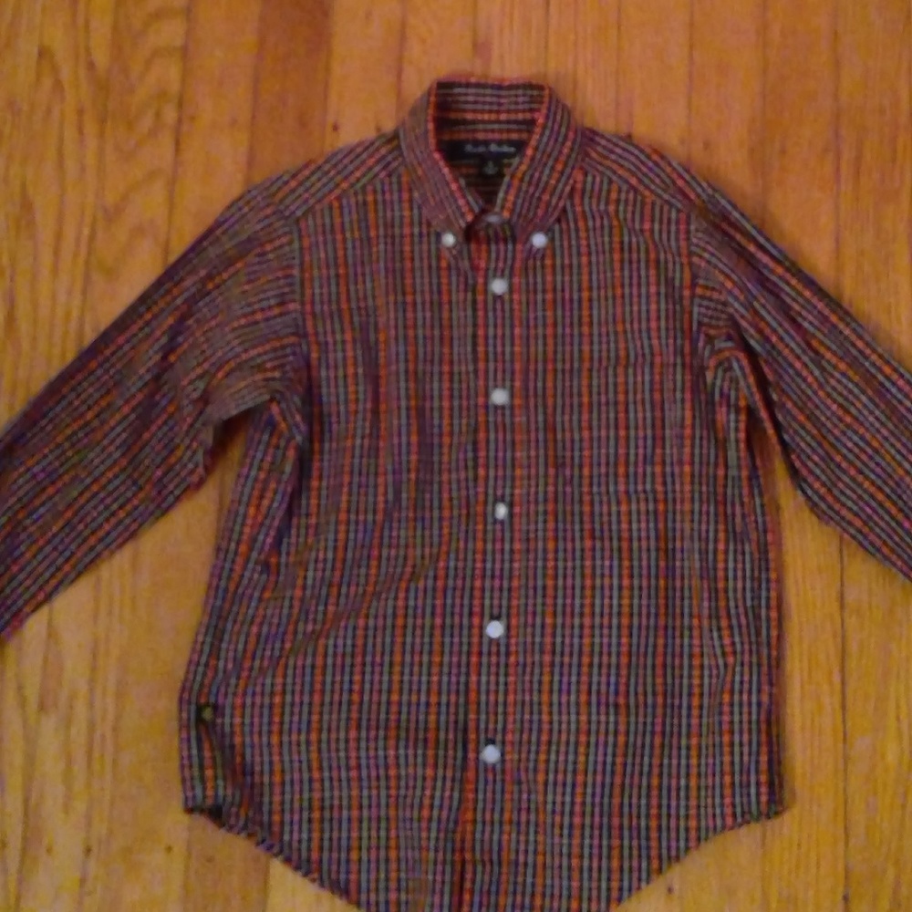Brooks Brothers Boys Button Down Shirt Small Plaid
